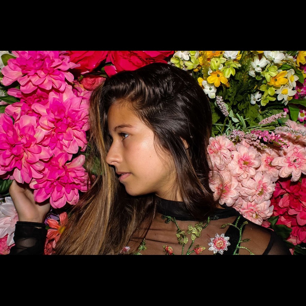 Mesh flower shirt